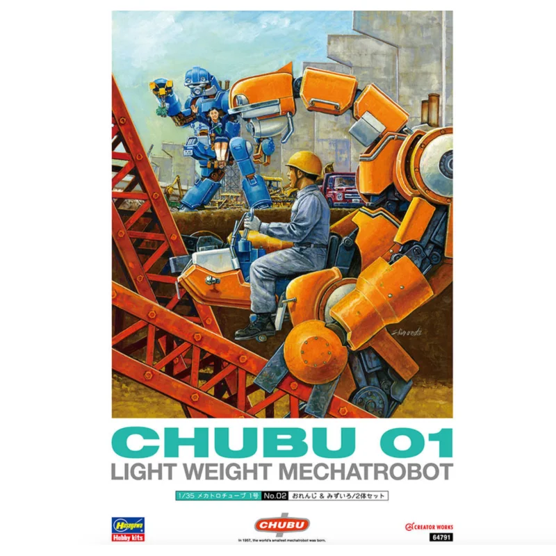 Hasegawa 64791 1/35 CHUBU 01 “Orange & Sky Blue” Lightweight Mechatrobot Model Kit