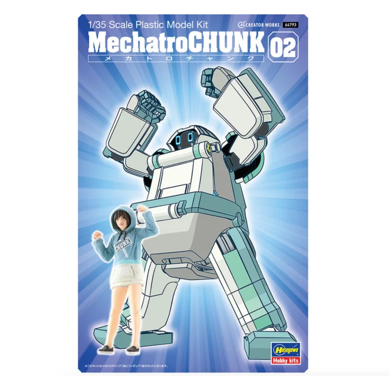 Hasegawa 64793 1/35 MechatroChunk 02 ‘Grayish Mint’ & Support Girl Model Kit