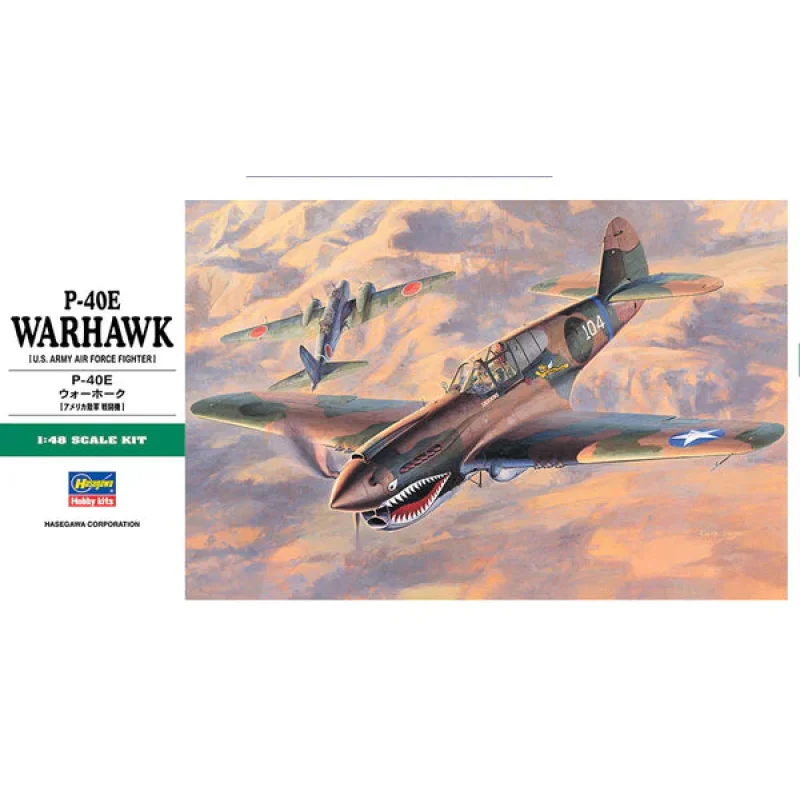 Hasegawa 9086 1/48 P-40E Warhawk (U.S. Army Air Force Fighter) Model Aircraft Kit