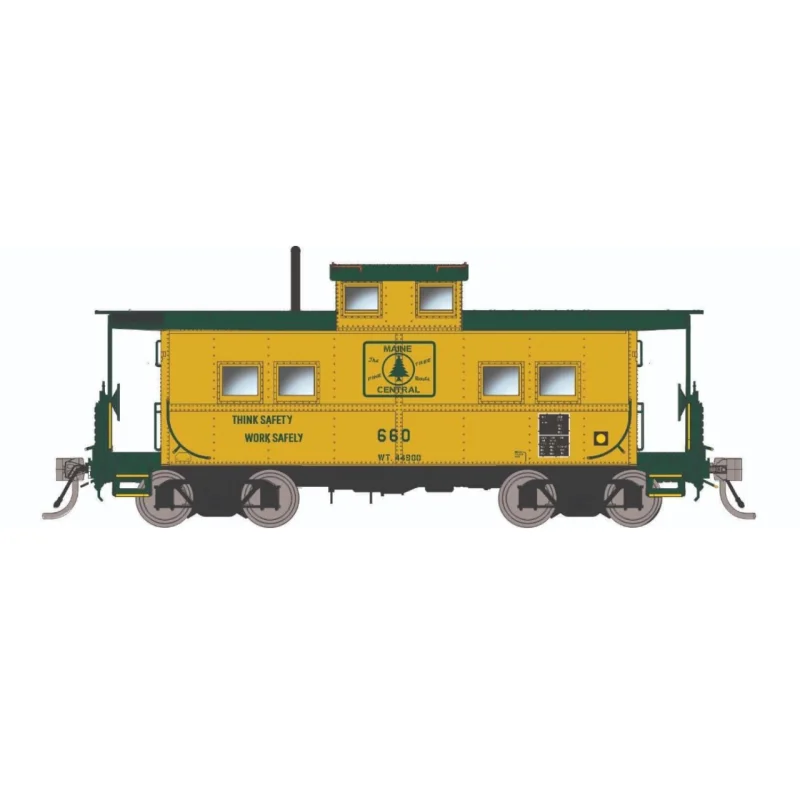 Rapido Trains 144044 HO Scale Northeastern Style Steel Caboose Maine Central “Pine Tree” MEC 660