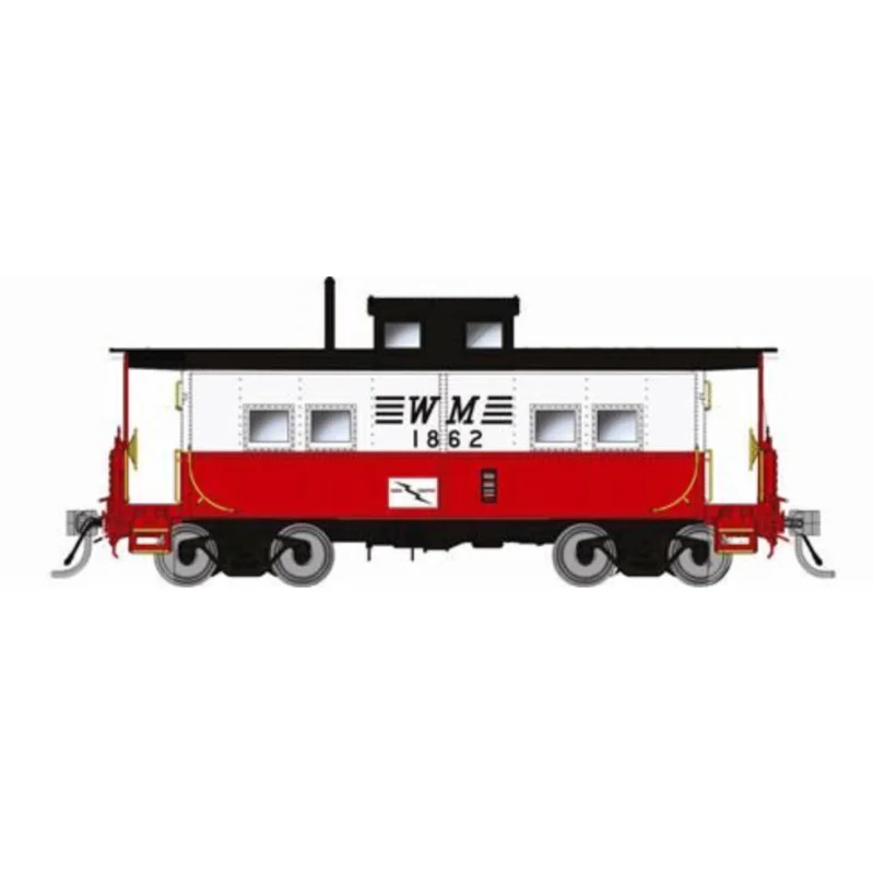 Rapido Trains 144055 HO Scale Northeastern Style Steel Caboose Western Maryland “Circus Scheme” WM 1869
