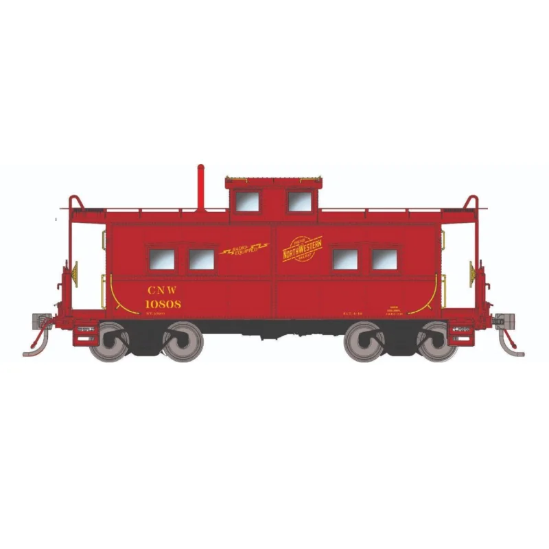 Rapido Trains 144101 HO Scale Northeastern Style Caboose (Porthole Windows) C&NW “Red Scheme” 10807