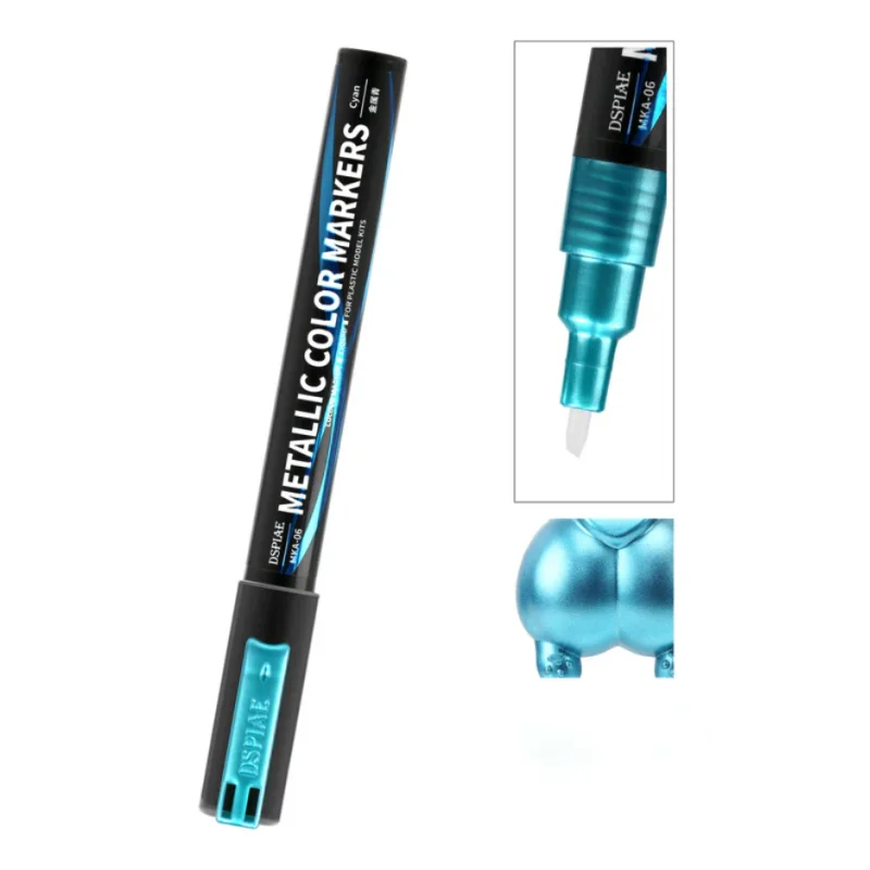 DSPIAE MKA-06 Super Metallic Cyan Dual Tip Acrylic Paint Marker