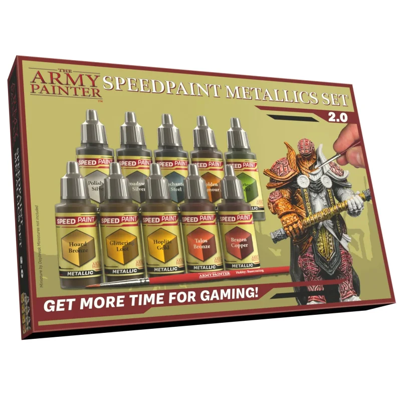 The Army Painter WP8062P Speedpaint: Metallics Acrylic Paint Set 2.0 (10 Colors) 18ml Bottles