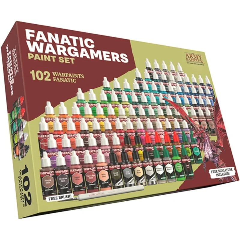 The Army Painter WP8073P Warpaints Fanatic: Wargamers Acrylic Paint Set (102 Colors & miniature) 18ml Bottles