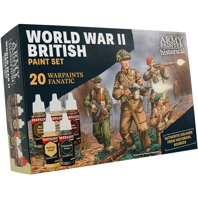 The Army Painter WP8084P Warpaints Historical: WWII British Acrylic Paint Set (20 Colors) 18ml Bottles